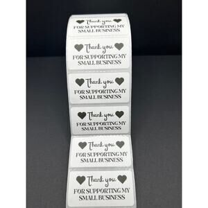 Set of 100 Handmade "Thank you for Supporting my Small Business" Stickers